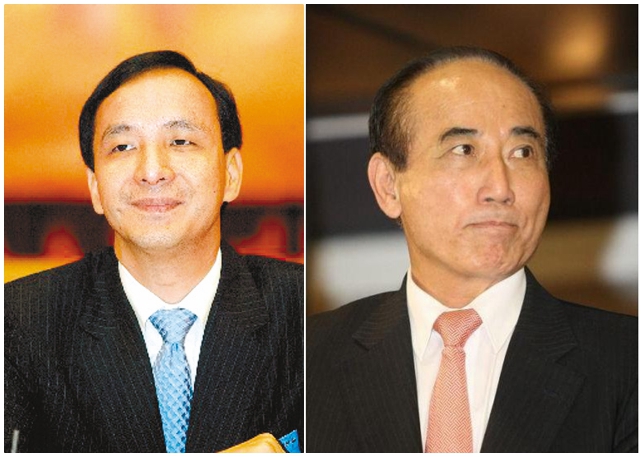 王金平（右）談朱立倫（左）參選黨主席：新人新改革。（合成圖）